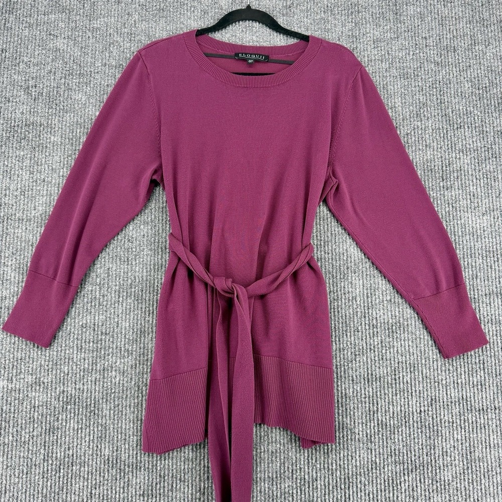 Eloquii Plus Size Sweater Dress Tunic 18 20 2XL Tie Waist Knit Long Sleeve Women